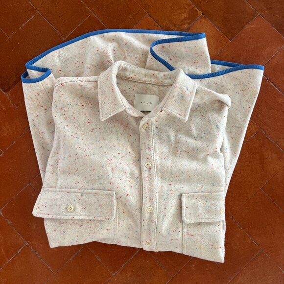 Neul Oversized Shirt Jacket w| Funfetti Pattern | Chest Pockets | Size 2 | Made - Picture 1 of 7